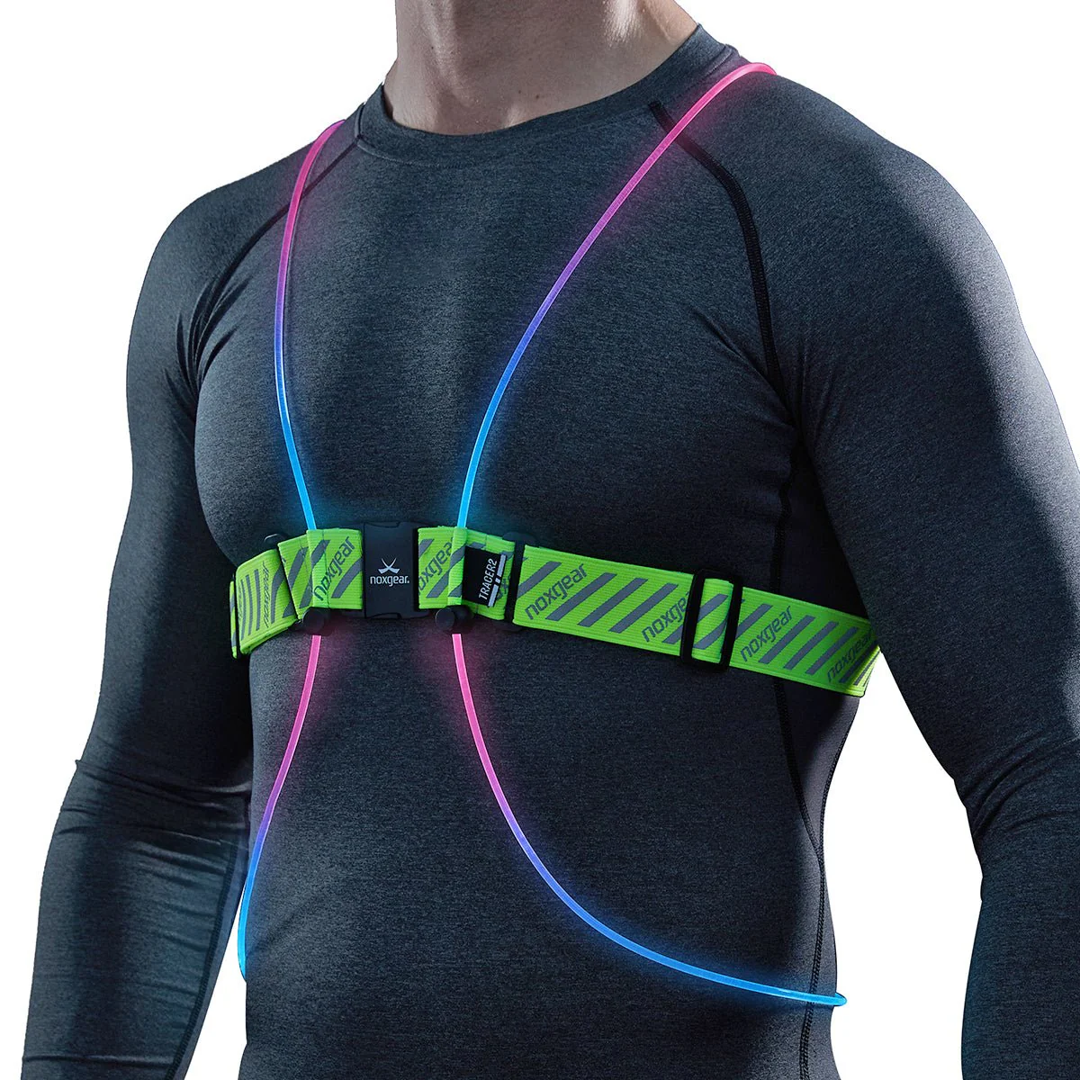 Noxgear Tracer2 360 Visibility Multicolor Reflective LED Running Vest - Image 3