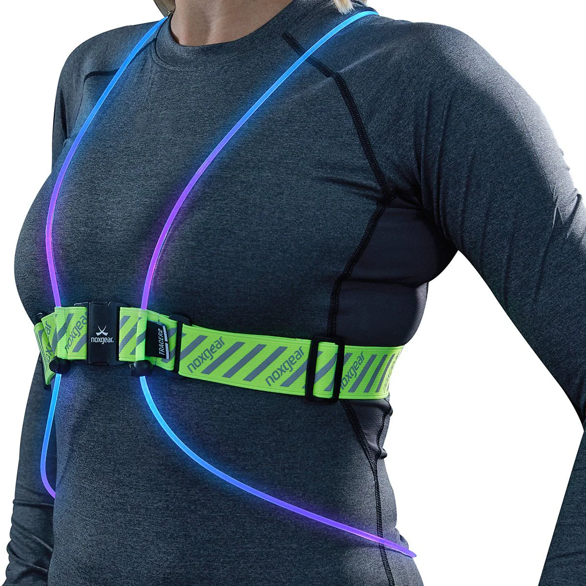 Noxgear Tracer2 360 Visibility Multicolor Reflective LED Running Vest - Image 4