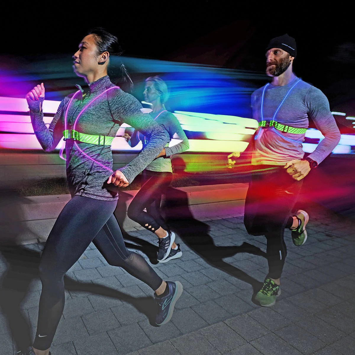 Noxgear Tracer2 360 Visibility Multicolor Reflective LED Running Vest - Image 5